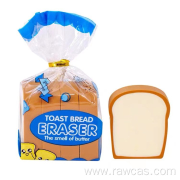 cute and toast rubber eraser